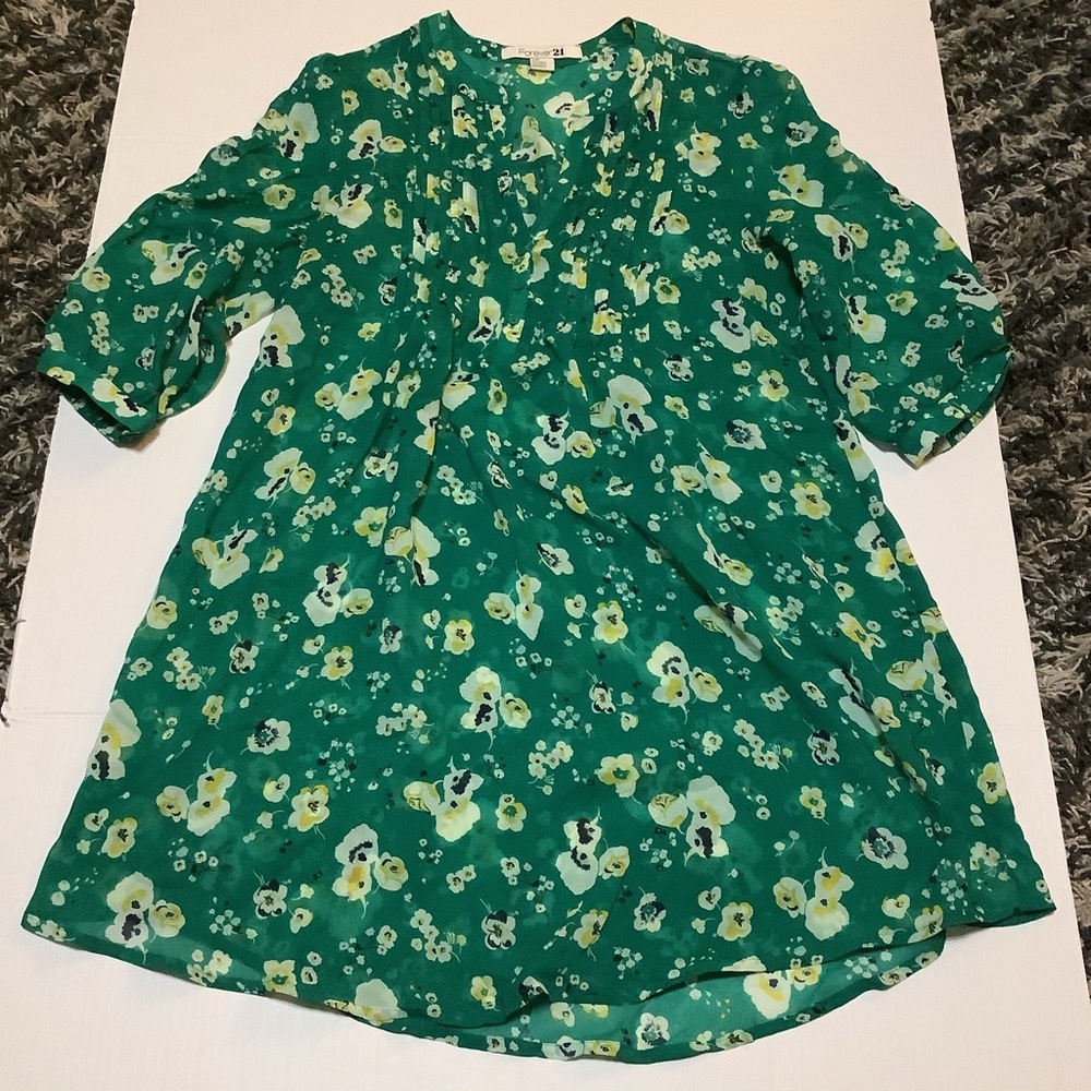 Forever 21 Floral Tunic‎ Sz Small 📦M1